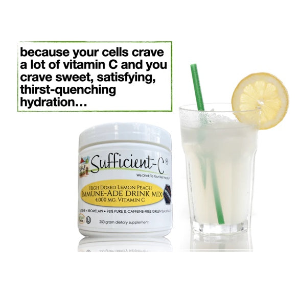 Sufficient-C - High Dosed Lemon Peach Vitamin C Drink Mix (250g)