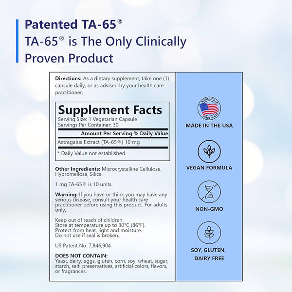 TA 65 (30 Capsules) Cell Rejuvenation & Telomerase Activation