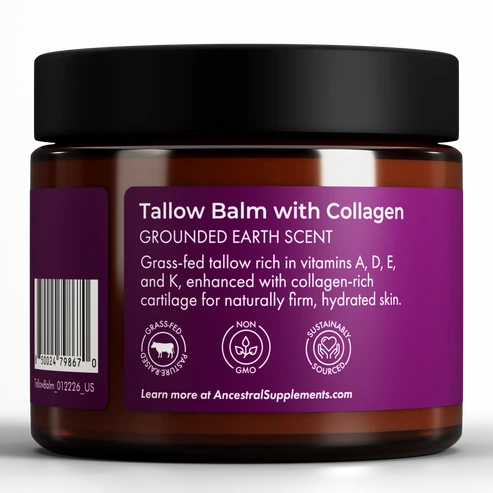Ancestral Supplements - Grass Fed Beef Tallow Balm 59ml