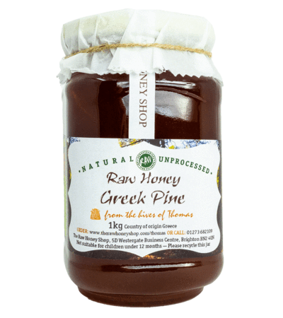 Thomas - Artisan Raw Greek Pine Honey 1kg (Raw, Organic, Runny)