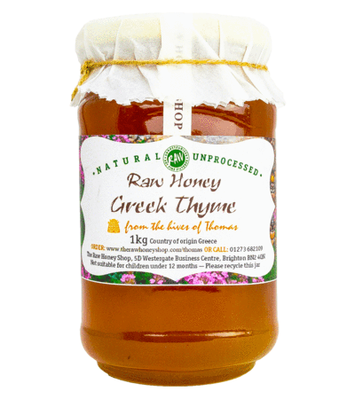 Thomas - Artisan Raw Greek Wild Thyme Honey 1kg (Raw, Organic, Runny)