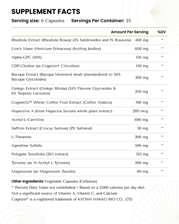 The Energy Blueprint - Human Optimization - Ultra Brain (150 Capsules)