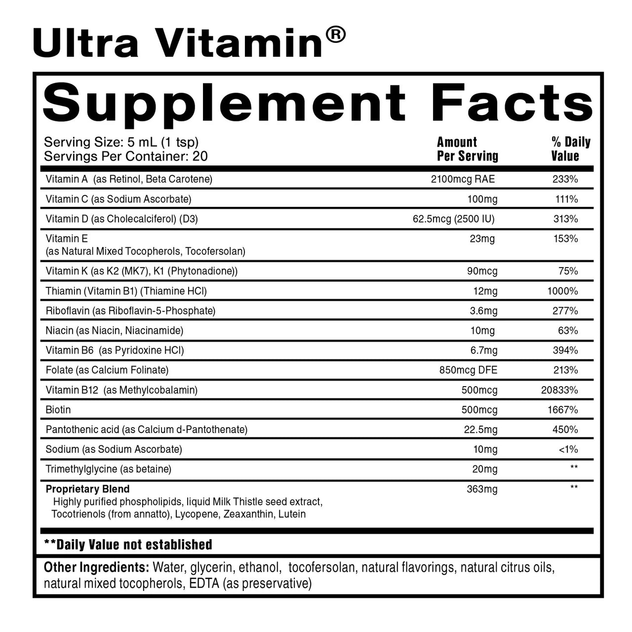 Quicksilver Scientific - Liposomal Ultra Vitamin (100ml)