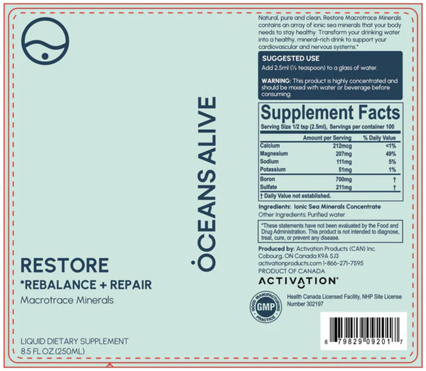 Activation - Restore 250ml (formerly Trace Ocean Minerals)