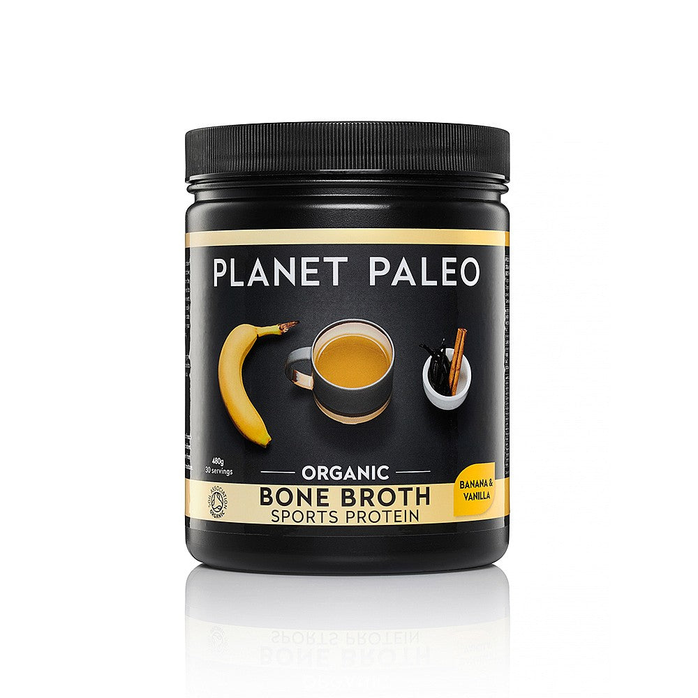 Organic Bone Broth Sport  Protein - Vanilla & Banana 480g (Planet Paleo)