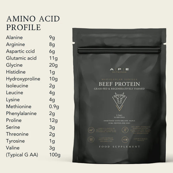 APE Nutrition - Grass-Fed Beef Protein Powder | Madagascan Vanilla (1.2kg)