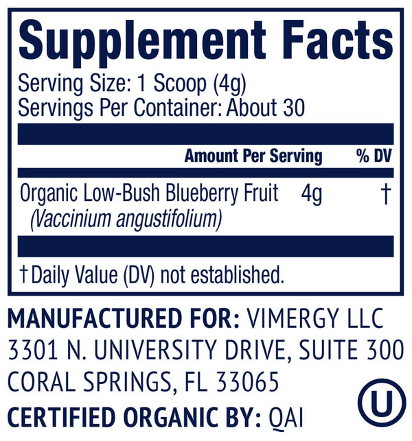 Vimergy Herbs - Wild Blueberry Powder 120g (Trial Size)