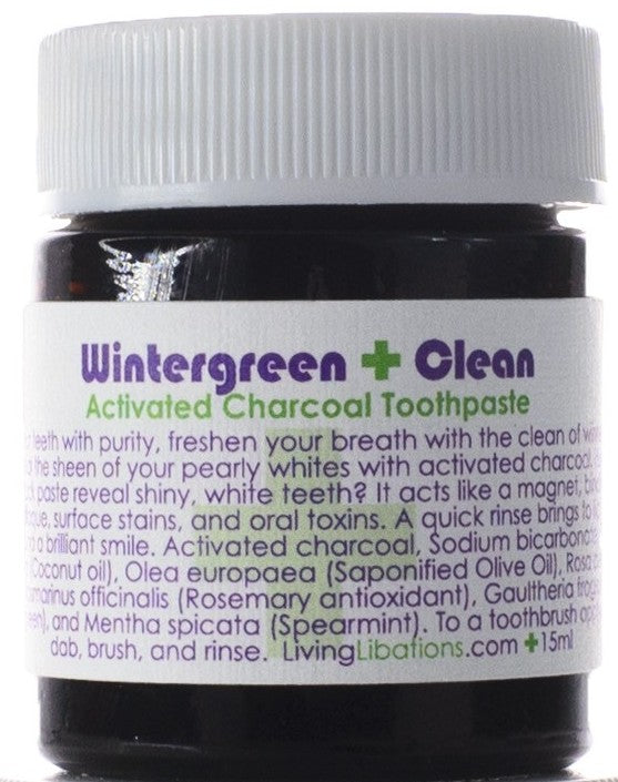 Living Libations Wintergreen Charcoal Toothpaste 30ml